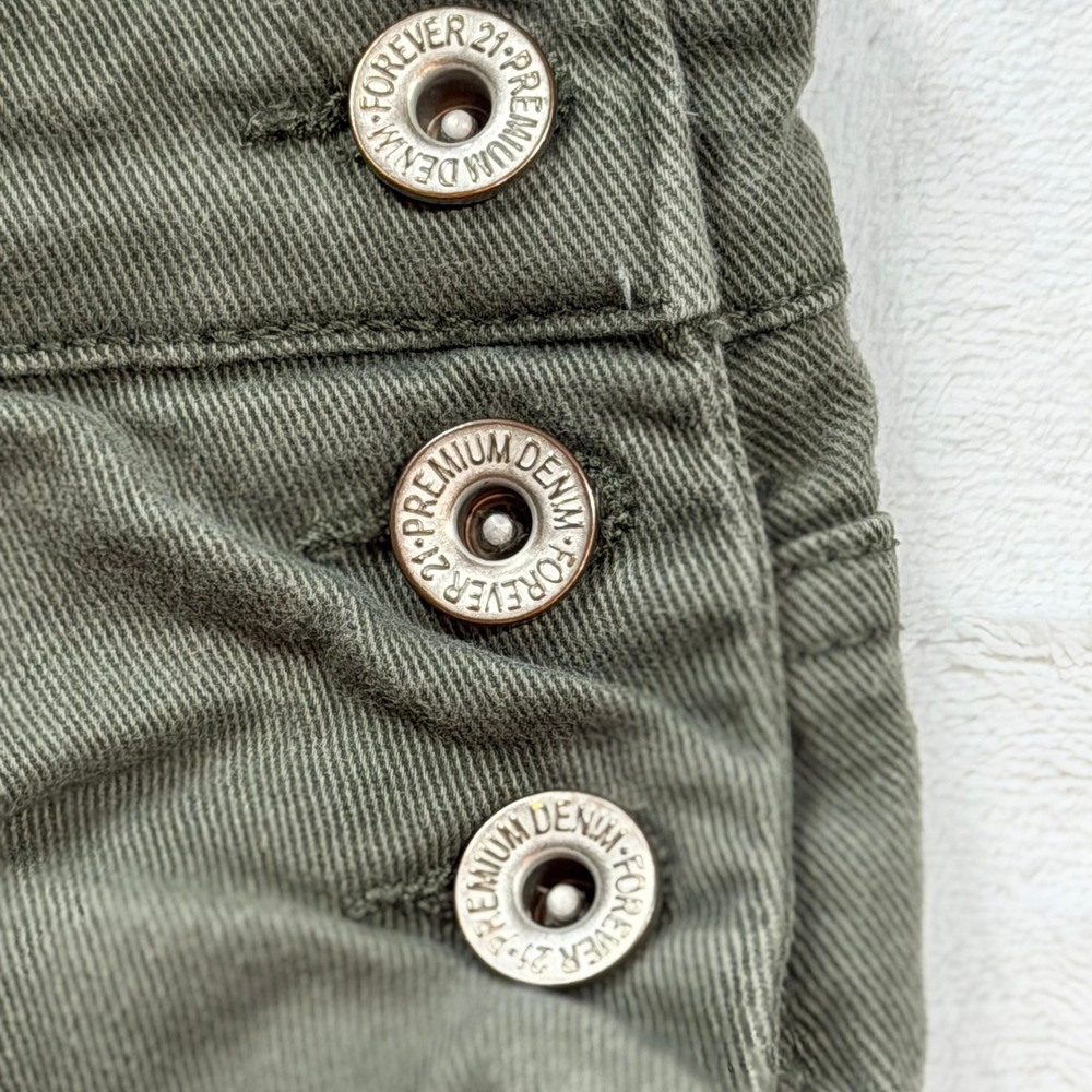Forever 21 Olive Green Cargo Denim Overalls - Picture 6 of 13